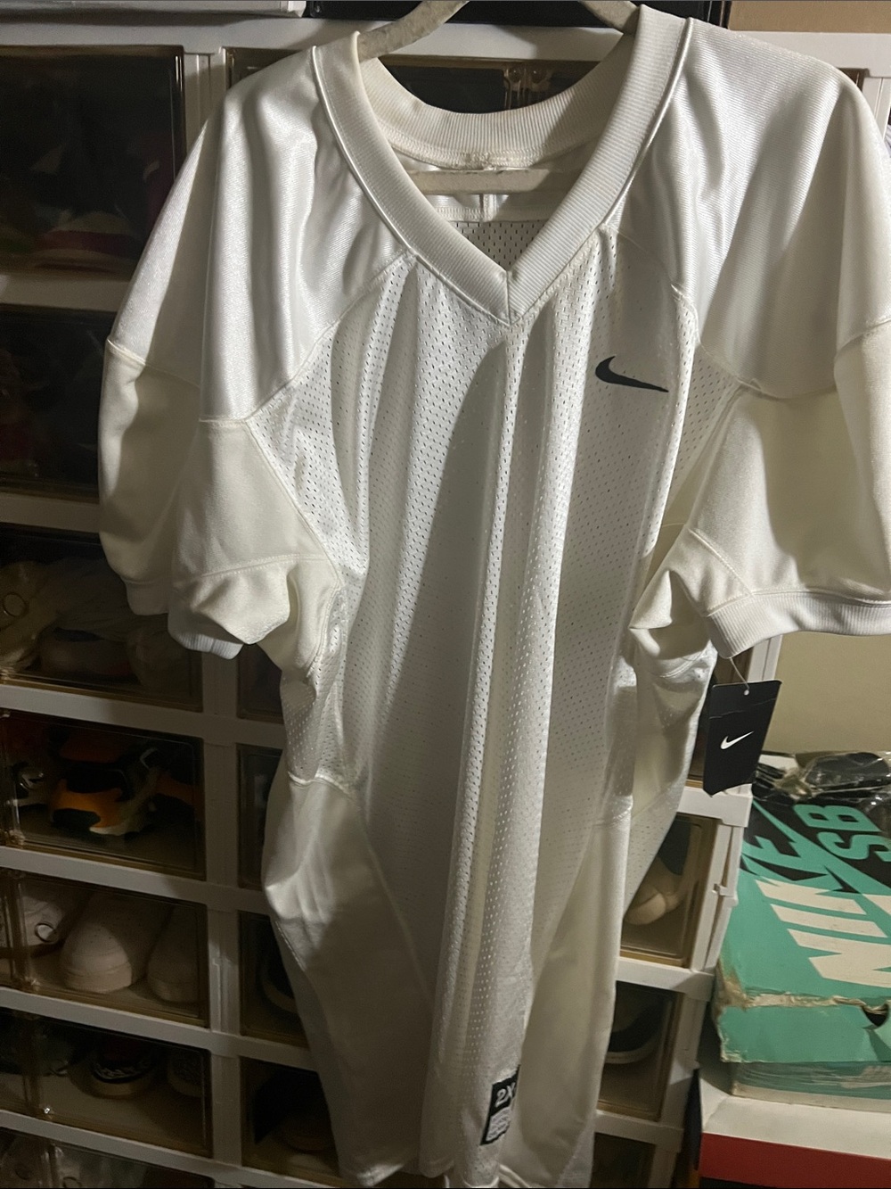 Nike Men’s White Athletic V-Neck Football Jersey